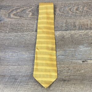 Umberto Bossi All Silk Tie | Geometric Gold & Black Pattern | Made in Italy 58”